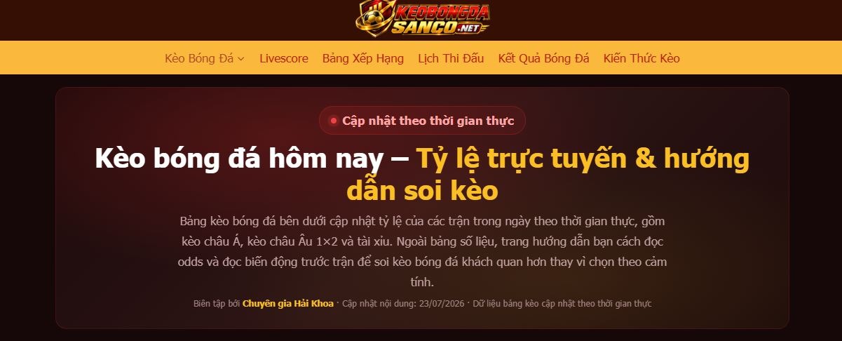 Keobongdasanco – Cập Nhật Kèo Bóng Đá Và Nhận Định Trước Trận